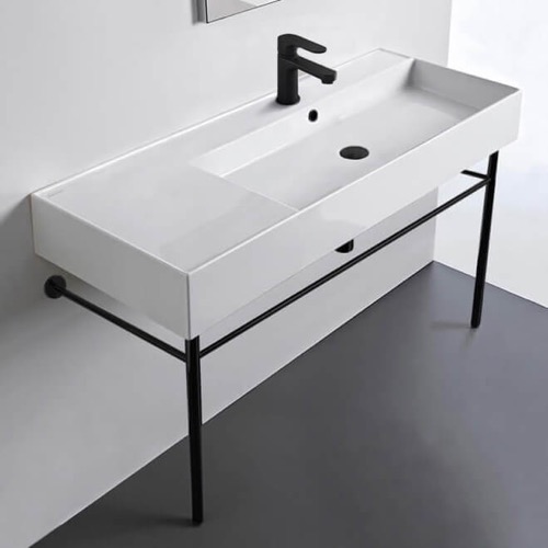 48 Inch Console Sink, Modern Scarabeo 5122-CON-BLK