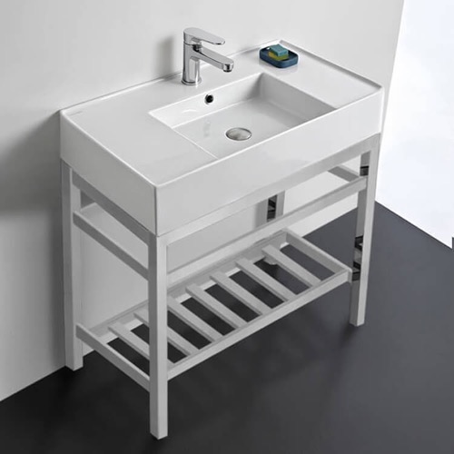 Modern Console Sink Vanity, 32 Inch Scarabeo 5123-CON2