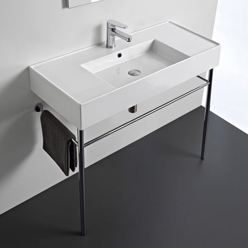 Modern Console Sink, 40 Inch Scarabeo 5124-CON