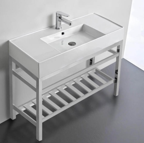 Modern Console Sink Vanity, 40 Inch Scarabeo 5124-CON2