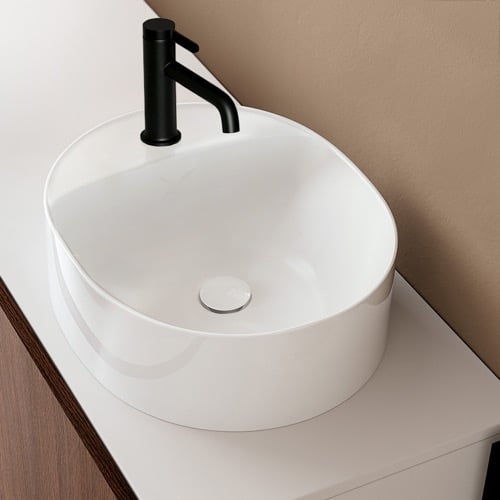 Small Vessel Sink, Ceramic, Round Scarabeo 5404