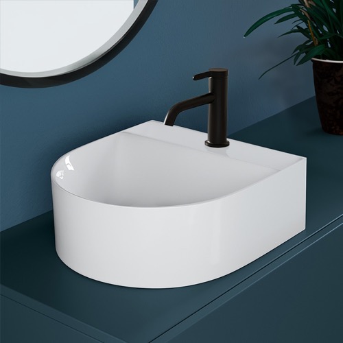 Modern White Ceramic Vessesl Sink Scarabeo 5410