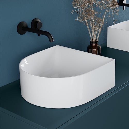Modern White Ceramic Vessesl Sink Scarabeo 5411