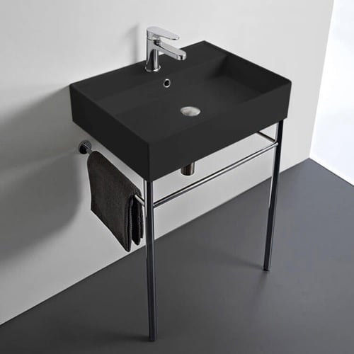 Modern Console Sink, 24 Inch Scarabeo 8031/R-60-49-CON
