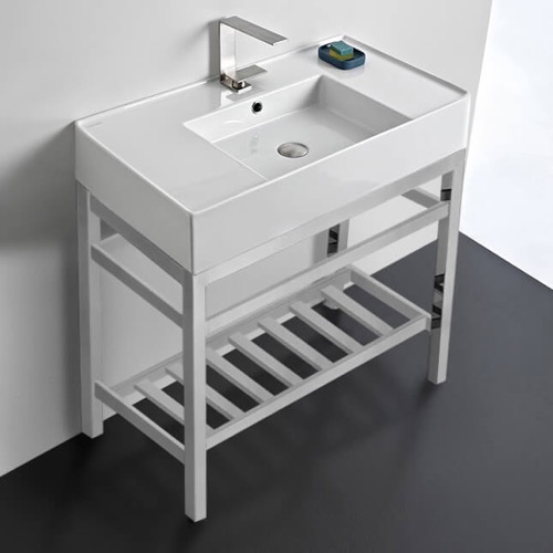 Modern Console Sink Vanity, 32 Inch Modern Console Sink Vanity, 32 Inch Scarabeo 5123-CON2