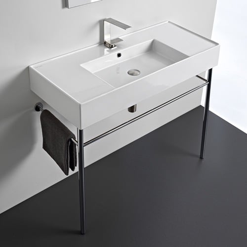 Modern Console Sink, 40 Inch Scarabeo 5124-CON