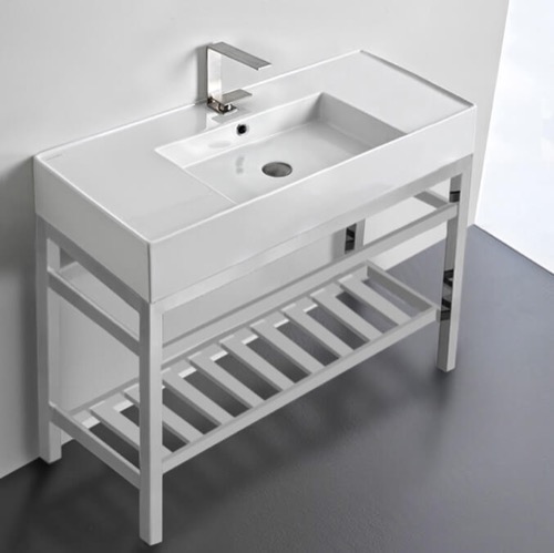 Modern Console Sink Vanity, 40 Inch Scarabeo 5124-CON2