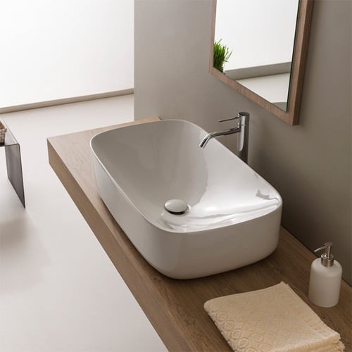 Oval White Ceramic Vessel Bathroom Sink Oval White Ceramic Vessel Bathroom Sink Scarabeo 5502