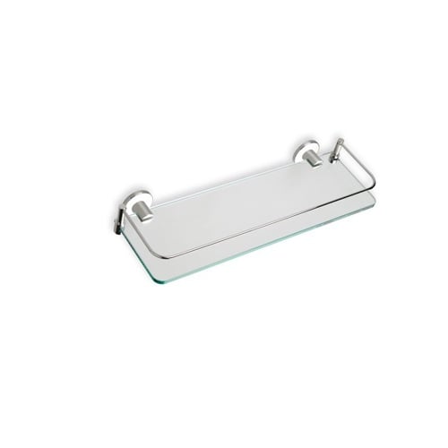 Satin Nickel Clear Glass Bathroom Shelf StilHaus 819-36
