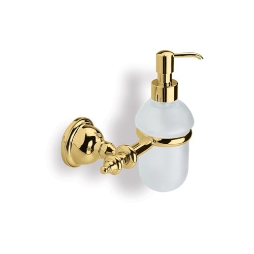 Soap Dispenser, Gold, Classic Style, Wall Mounted, Glass StilHaus EL30-16