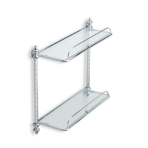 Chrome Double Glass Bathroom Shelf StilHaus G694-08