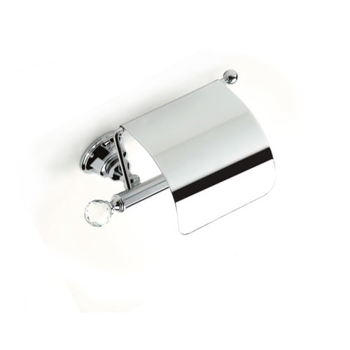 Brass Covered Toilet Roll Holder with Crystal StilHaus SL11C