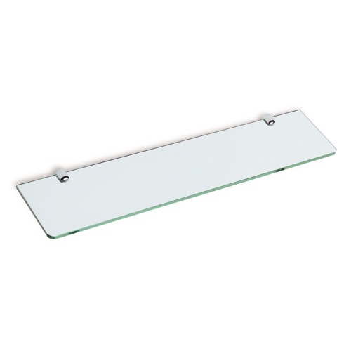 Square 24 Inch Clear Glass Bathroom Shelf StilHaus Z04
