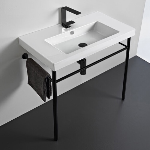 Modern Console Sink, 32 Inch Tecla CAN02011-CON-BLK