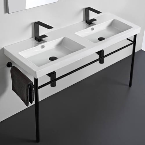 Double Console Sink, 48 Inch Tecla CAN04011-CON-BLK