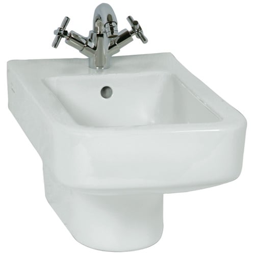 Modern Wall Mount Bidet, Ceramic, Squared Vitra 4329-003-0288