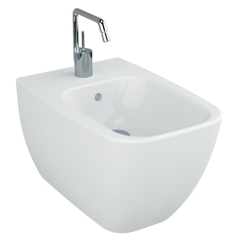 Modern Wall Mount Bidet, Ceramic, Squared Vitra 4394-003-0288