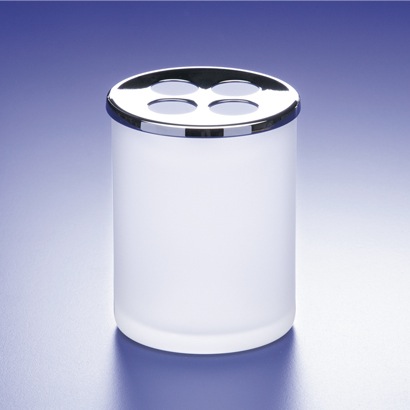 Rounded Frosted Crystal Glass Toothbrush Holder Rounded Frosted Crystal Glass Toothbrush Holder Windisch 83125M