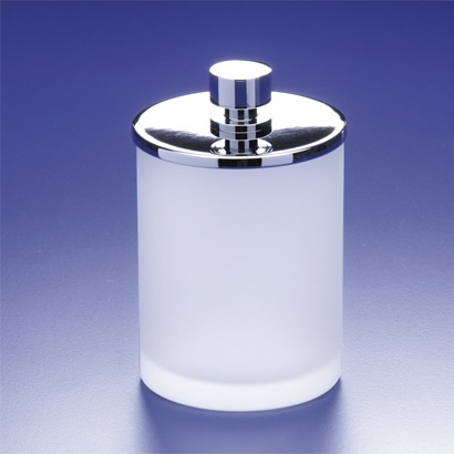 Round Frosted Glass Cotton Ball Jar Windisch 88125M