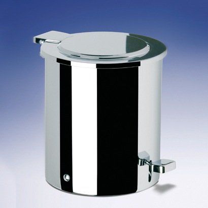 Round Pedal Bathroom Waste Bin Made in Brass Windisch 89100