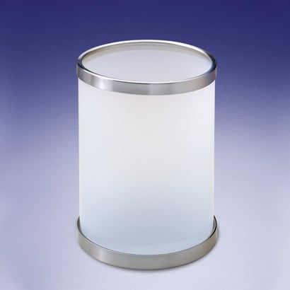 Round Frosted Glass Bathroom Waste Bin Windisch 89103M