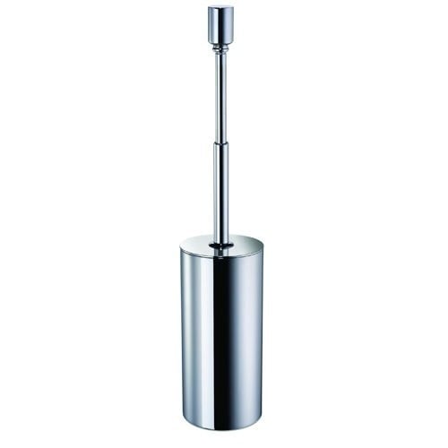 Toilet Brush Holder, Free Standing, Brass, Round, With Cover Windisch 89174