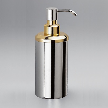 Soap Dispenser, Contemporary, Round, Countertop, Brass Windisch 90407