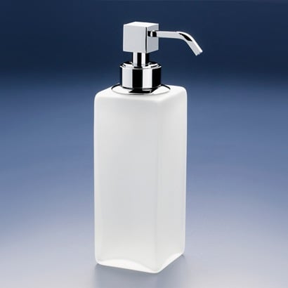 Soap Dispenser, Squared, Tall, Frosted Crystal Glass Windisch 90412M