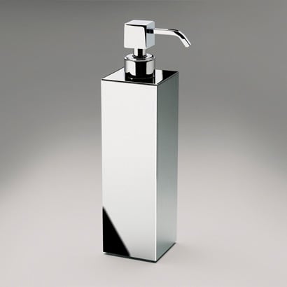Soap Dispenser, Tall, Squared, Brass, Countertop Windisch 90418