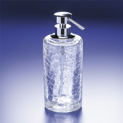 Soap Dispenser, Rounded, Crackled Crystal Glass Windisch 90432