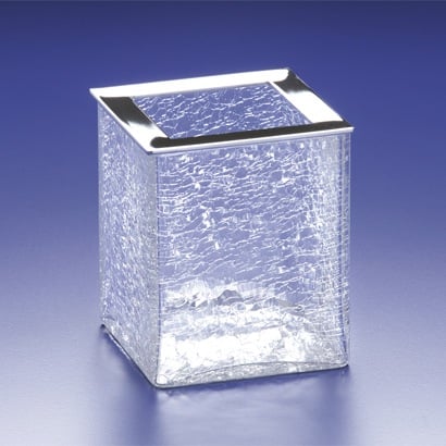 Square Crackled Crystal Glass Toothbrush Holder Windisch 91129