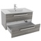 Grey Walnut Floating Bathroom Vanity, 34 Inch