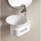 Round White Ceramic Vessel Bathroom Sink
