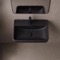 Rectangular Black Ceramic Wall Mounted or Drop In Sink