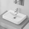 Drop In Sink - Modern, 22 Inch, Curved, Ceramic