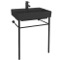 Small Black Console Sink, Modern, 24 Inch