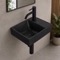 Small Bathroom Sink, Black, Wall Mounted or Drop In Ceramic
