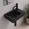 Small Bathroom Sink, Black, Wall Mounted or Drop In Ceramic