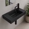 Small Bathroom Sink, Black, Wall Mounted or Drop In Ceramic