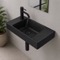Small Bathroom Sink, Black, Wall Mounted or Drop In Ceramic