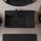 Rectangular Black Ceramic Wall Mounted or Drop In Sink With Counter Space