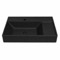 Rectangular Black Ceramic Wall Mounted or Drop In Sink With Counter Space