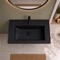 Rectangular Black Ceramic Wall Mount or Drop In Bathroom Sink