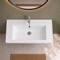 Rectangular White Ceramic Wall Mount or Drop In Bathroom Sink