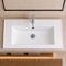Rectangular White Ceramic Drop In or Wall Mount Bathroom Sink