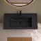 Rectangular Black Ceramic Wall Mount or Drop In Bathroom Sink