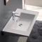 Rectangular White Ceramic Wall Mount or Drop In Bathroom Sink