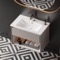 Rectangular White Ceramic Wall Mount or Drop In Bathroom Sink