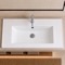 Drop In Bathroom Sink, White Ceramic, Rectangular