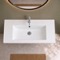 Rectangular White Ceramic Wall Mount or Drop In Bathroom Sink
